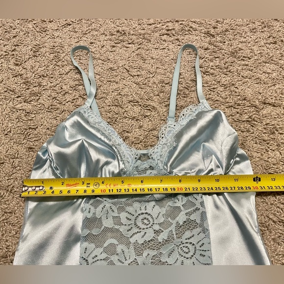 Blue lace and satin bodysuit Teddy - Picture 6 of 7